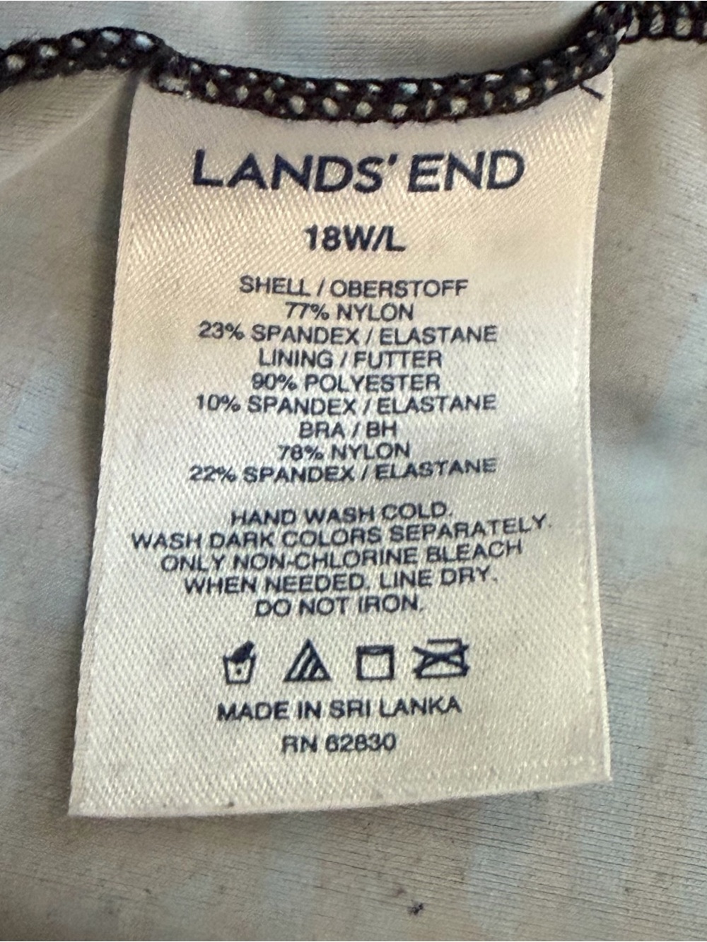 Lands' End Black & Blue Floral-Stripe One-Piece Swimsuit - Picture 6 of 6